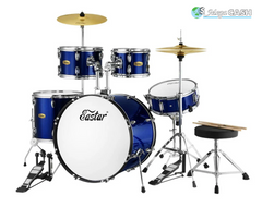 Eastar 5 Piece Poplar Acoustic Drum Kit EDS-480 Metallic Blue