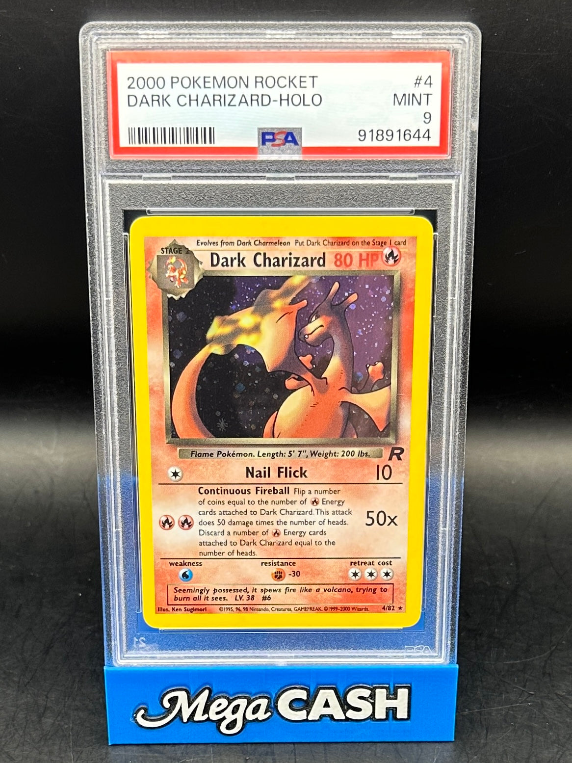 PSA 9 - Dark Charizard Holo - Rocket