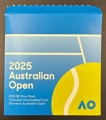 2025 Australian Open - $2 Privy Mark Coloured Uncirculated Coin Women’s Australian Tennis Open