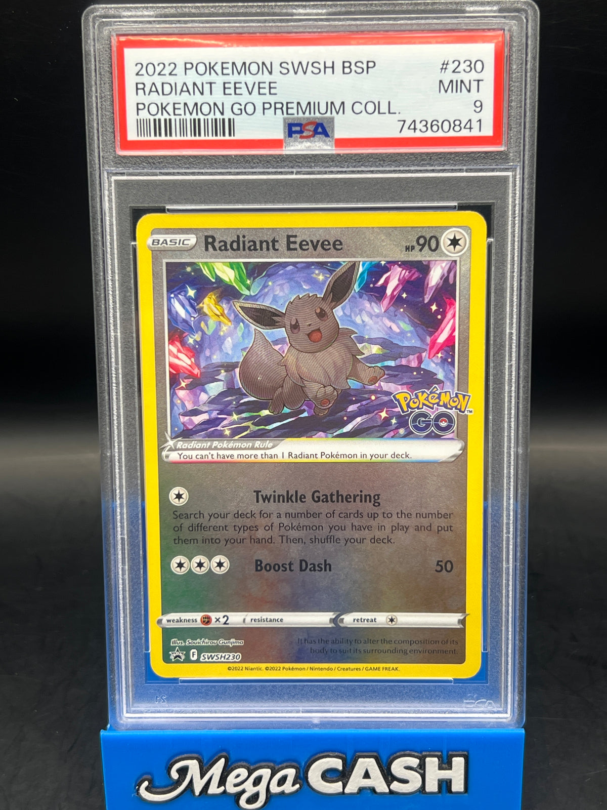 PSA 9 Radiant Eevee SWSH230 Pokemon Go Radiant Collection Box Promo