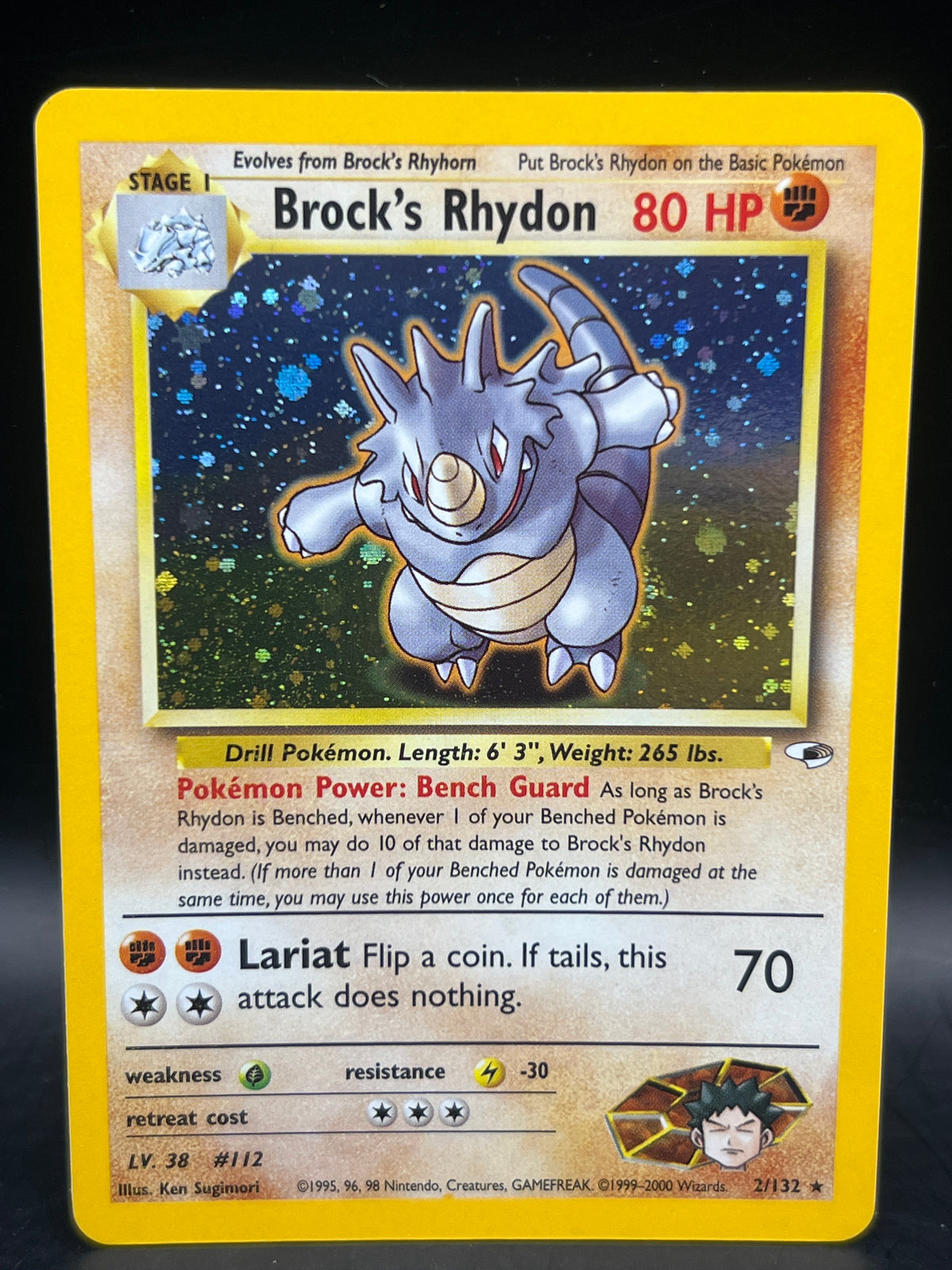 Brock’s Rhydon Holo 2/132 Gym Hero’s NM