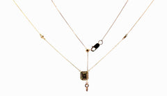 10ct Yellow Gold Moissanite Diamond Cluster Pendant Adjustable Necklace
