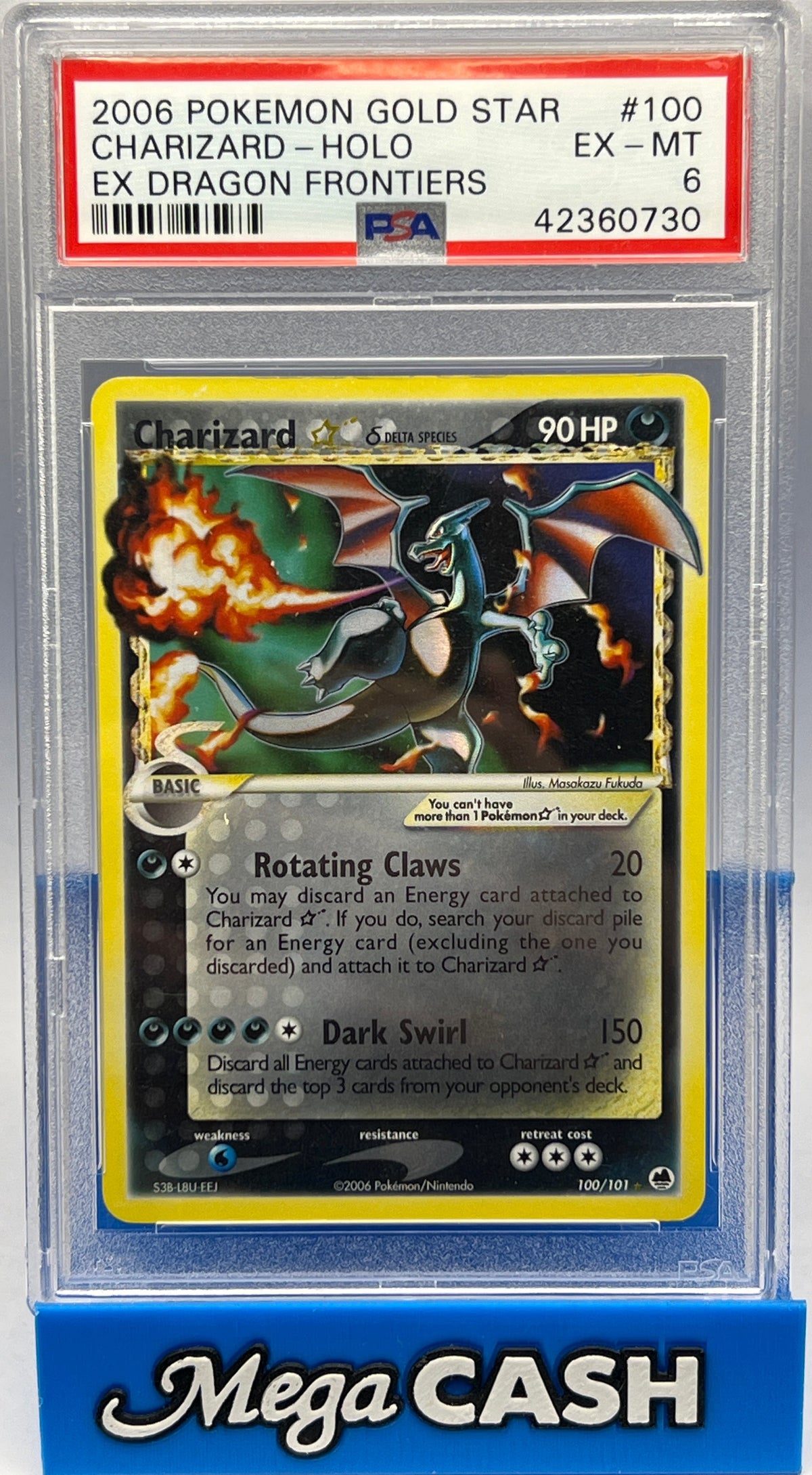 Pokémon - PSA 6 Gold Star Charizard 100/101 Ex Dragon Frontiers