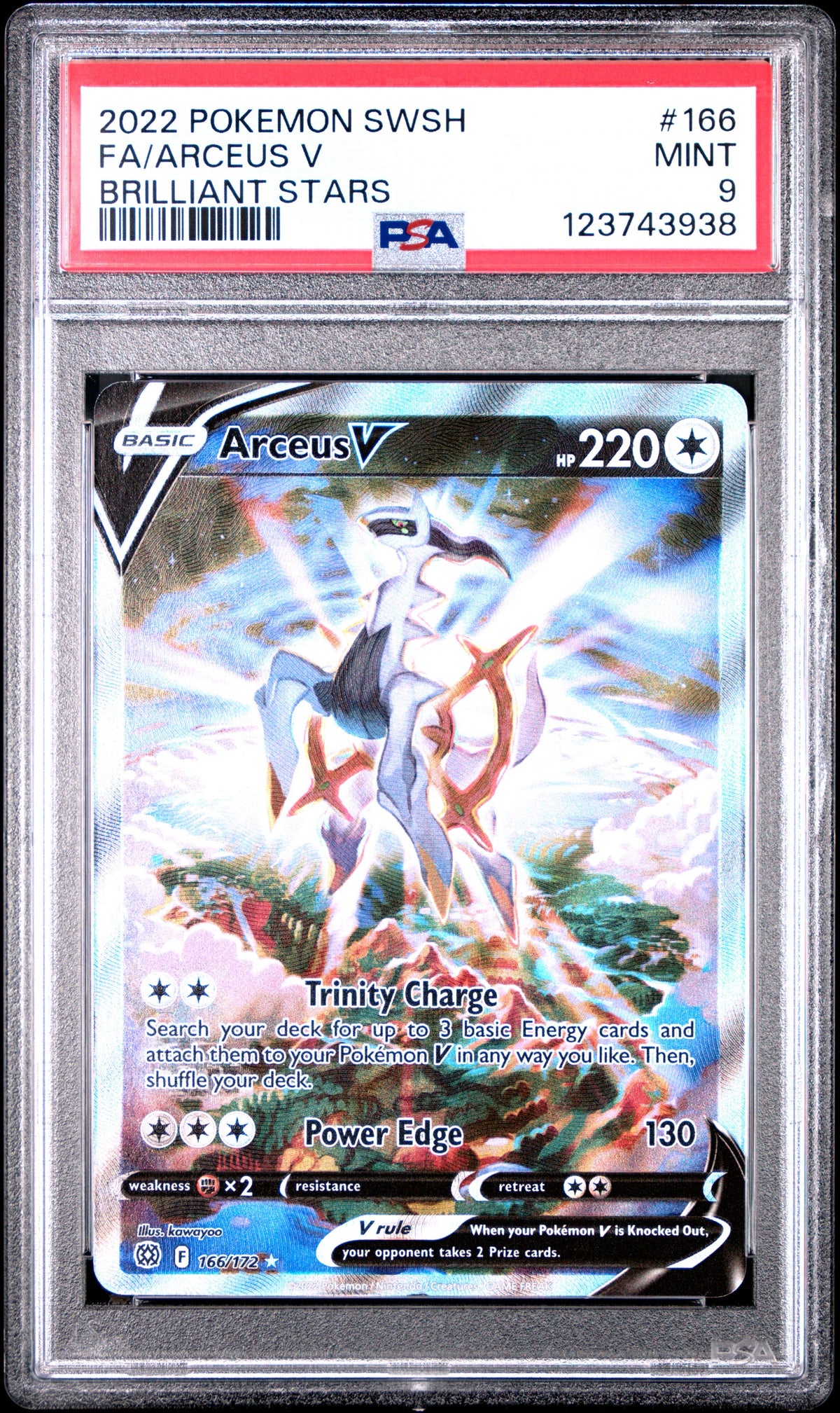Pokemon - PSA 9 Arceus V - Brilliant Stars 166/172