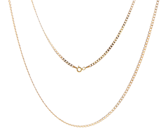 9ct Yellow Gold Delicate Flat Curb Chain Necklace