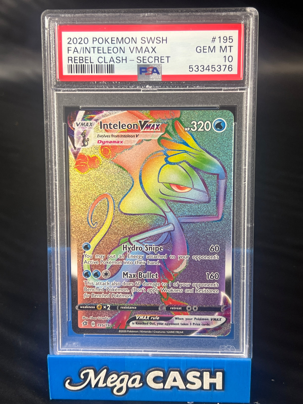 PSA 10 Inteleon Vmax 195/192 Rebel Clash