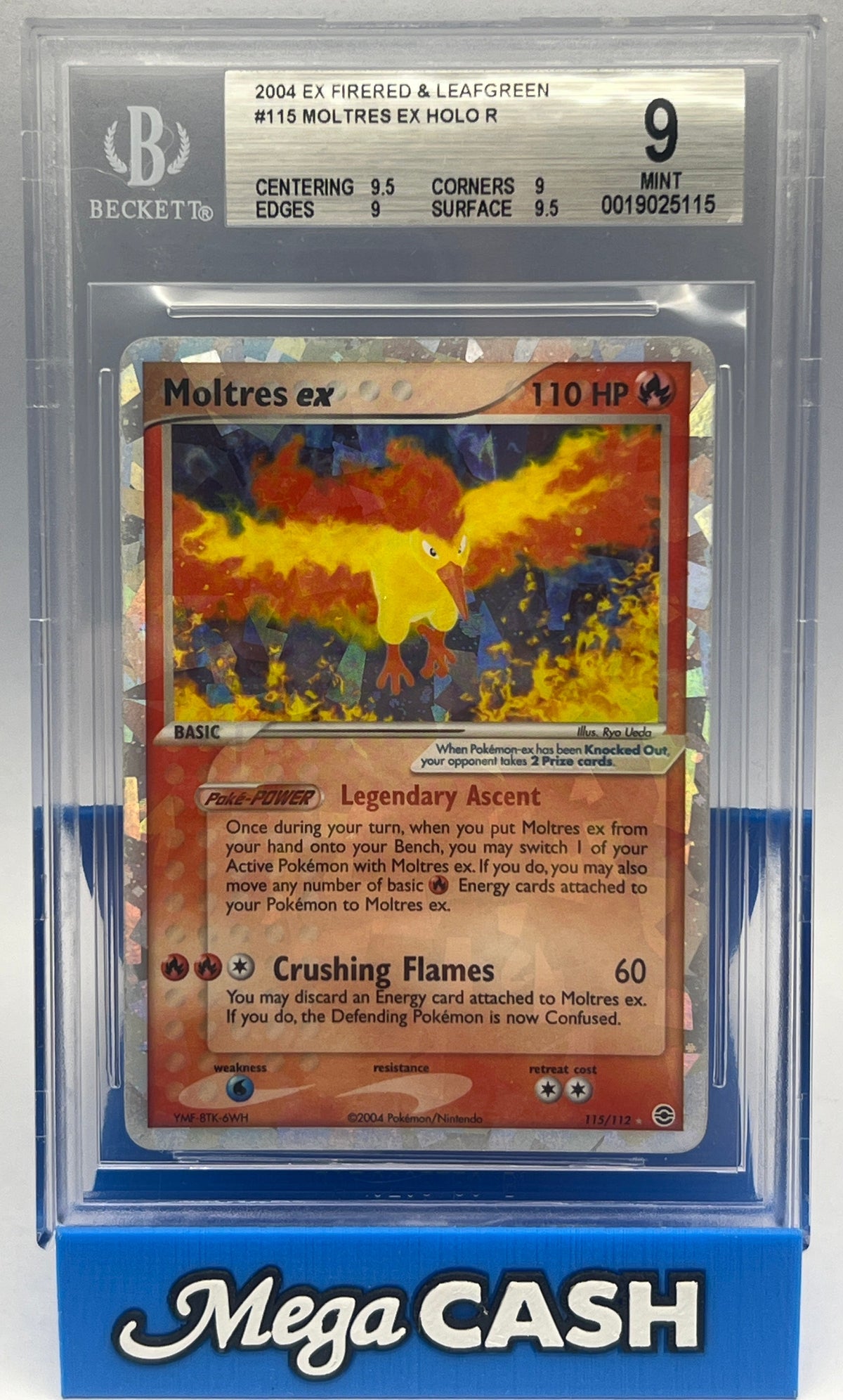 Pokémon - BGS 9 Moltres Ex 115/112 Ex Fire Red & Leaf Green