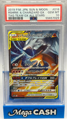 Pokémon - PSA 10 Reshiram & Charizard GX 016/173 Tag Team Gx All Stars JPN