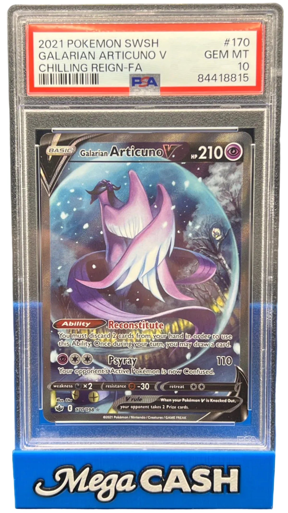 Pokémon - PSA 10 Galarian Articuno V 170/198 Chilling Reign