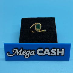 Ladies 22ct With Green Stone Solid Gold Ring Size -7 / Size N / 14-54