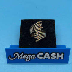 Ladies 9ct With Diamond stone Solid Gold Ring Size -7/ Size M/ 13-53