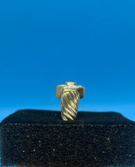 Ladies 9ct With Diamond & Red Stone Solid Gold Ring Size 5.5/ Size K-L / 10-50