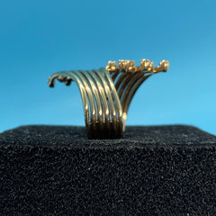 Ladies 9ct With Diamond stone Solid Gold Ring Size -7/ Size M/ 13-53