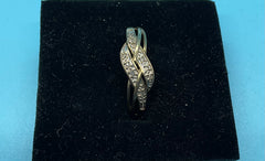 Ladies 10ct Gold Ring With Diamonds Size O 1/2 / 15-55
