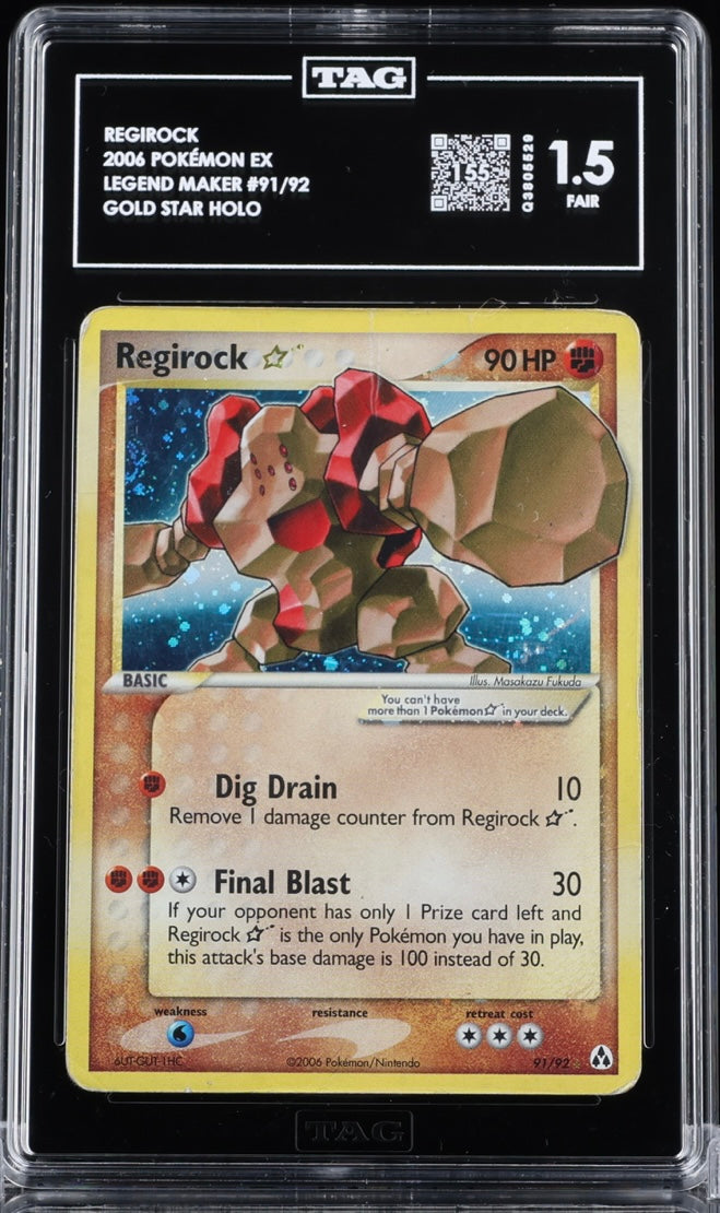 Pokémon - TAG 1.5 Gold Star Regirock 91/92 Ex Legend Maker