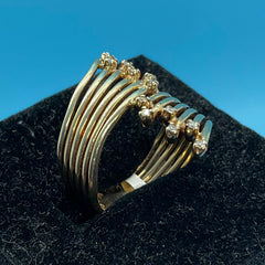 Ladies 9ct With Diamond stone Solid Gold Ring Size -7/ Size M/ 13-53