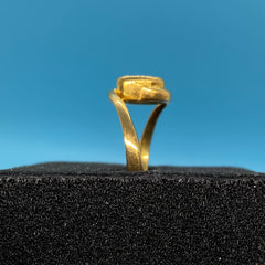 Ladies 22ct With Green Stone Solid Gold Ring Size -7 / Size N / 14-54