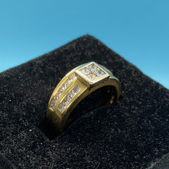 Ladies 18ct With Diamond Stone Solid Gold Ring Set Of 2 Size -6/ Size L / 12-52