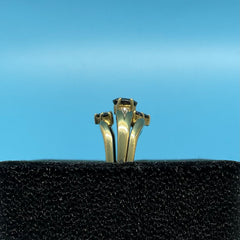 Ladies 9ct With Black stone & Diamond Stone Solid Gold Ring Set of 3 Size 9 / Size S / 20-60