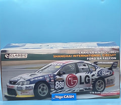 Car Carlectables Model Car - Craig Lowndes’ 2005 Shanghai International Circuit Ford BA Falcon - 18593 - 1/18 Scale Limited Edition - Broken Front Wiper + Offset Front Wheels