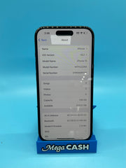 iPhone 15 256GB – Graphite - Mobile Phone | MTP63ZP/A - Unlocked - 95% Battery Health - Scratches At Corners + Crack On Back