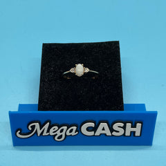 Ladies 9ct With Diamond & Opal Stone Solid Gold Ring Size 7/ Size O/ 15-55