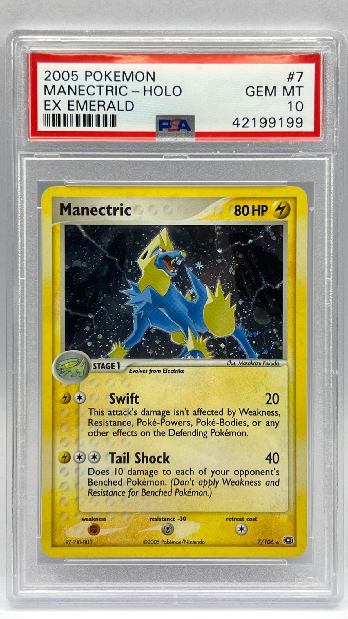 Pokémon - Manectric Holo 7/106 Ex Emerald ( POP 24) PSA 10
