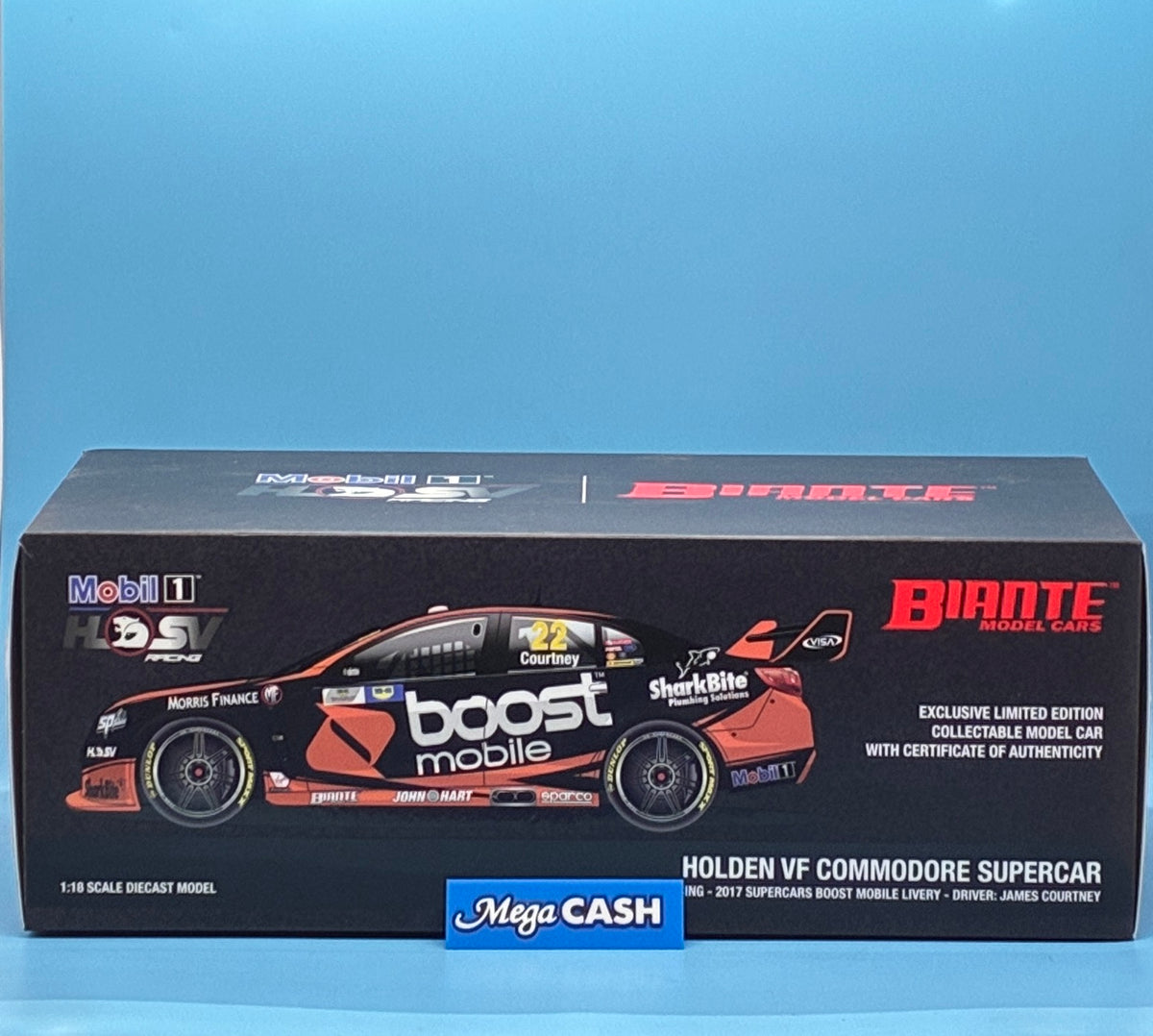 Mobil1 HOSV Racing Biante Model Car - Holden VF Commodore Supercar #22 2017 Boost Mobile Livery Limited Edition - B18H17Q- 1/18 Die-cast Scale Limited Edition