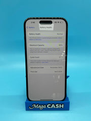 iPhone 15 256GB – Graphite - Mobile Phone | MTP63ZP/A - Unlocked - 95% Battery Health - Scratches At Corners + Crack On Back