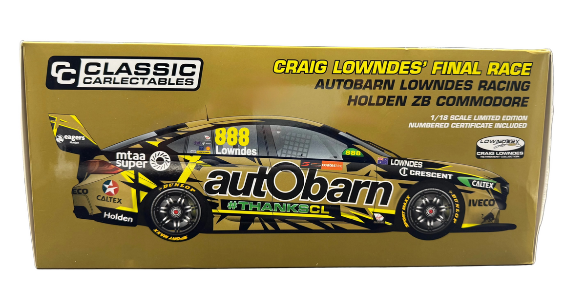 Classic Carlectables Craig Lowndes’ Final Race Holden ZB Commodore - 1/18 Scale Limited Edition - With Certificate