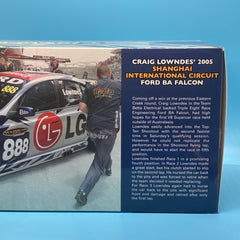 Car Carlectables Model Car - Craig Lowndes’ 2005 Shanghai International Circuit Ford BA Falcon - 18593 - 1/18 Scale Limited Edition - Broken Front Wiper + Offset Front Wheels
