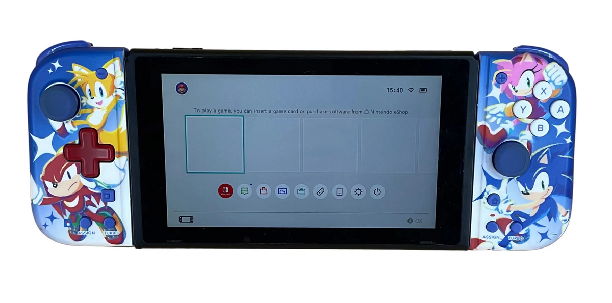 Nintendo Switch Console - With Aftermarket JoyCons & 8GB SD Card - No Charger - HAC-001(01)