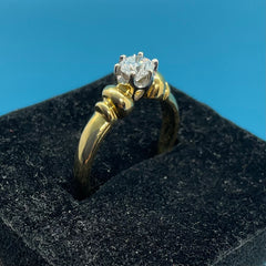 Ladies 18ct With Diamond Stone Solid Gold Ring Size -7 / Size N / 14-54