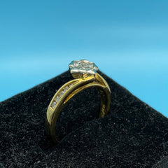 Ladies 18ct With Diamond Stone Solid Gold Ring Size -7 / Size O / 15-55