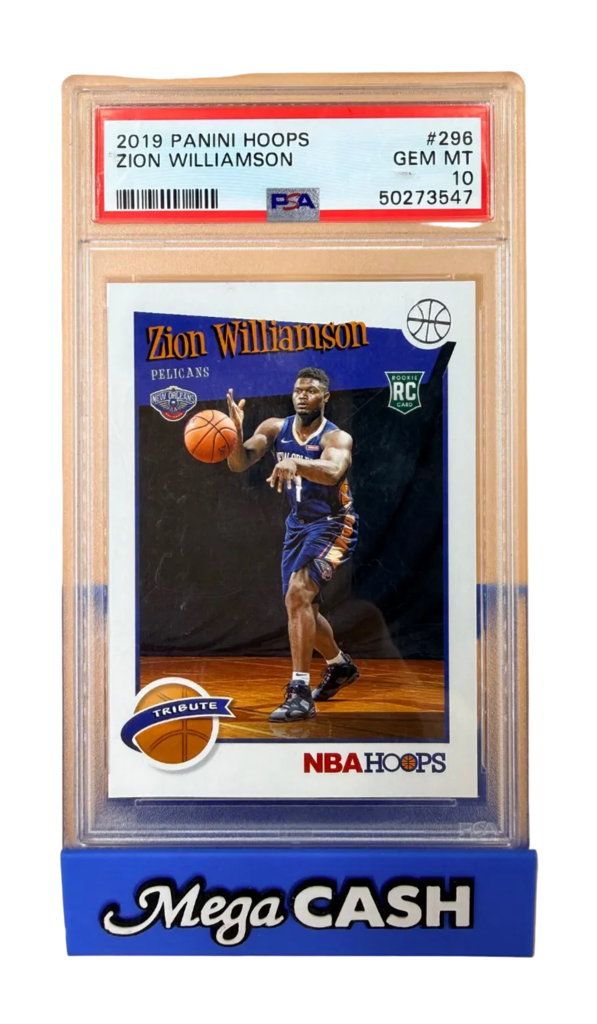2019 Panini NBA Hoops - Zion Williamson Pelicans Rookie Card #296 - Graded 10