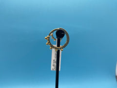 18ct Solid Yellow Gold Loop Shaped Earrings With Unique Ball Patterns