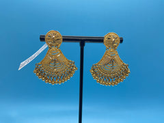 22ct Solid Yellow Gold Unique And Intricately Shaped Fancy Earrings