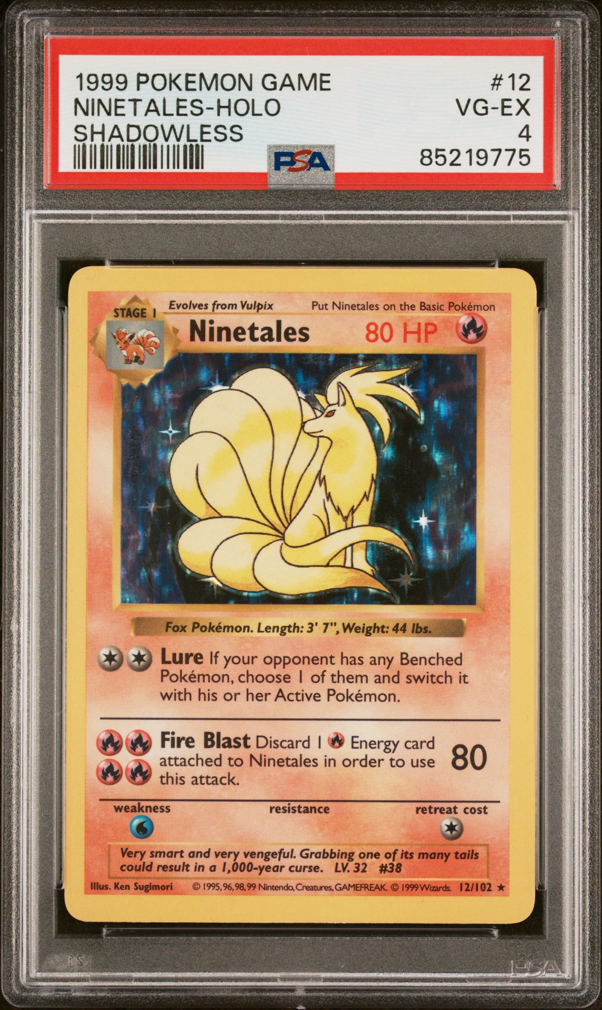 Pokémon - PSA 4 Ninetales Holo 12/102 Shadowless Base Set