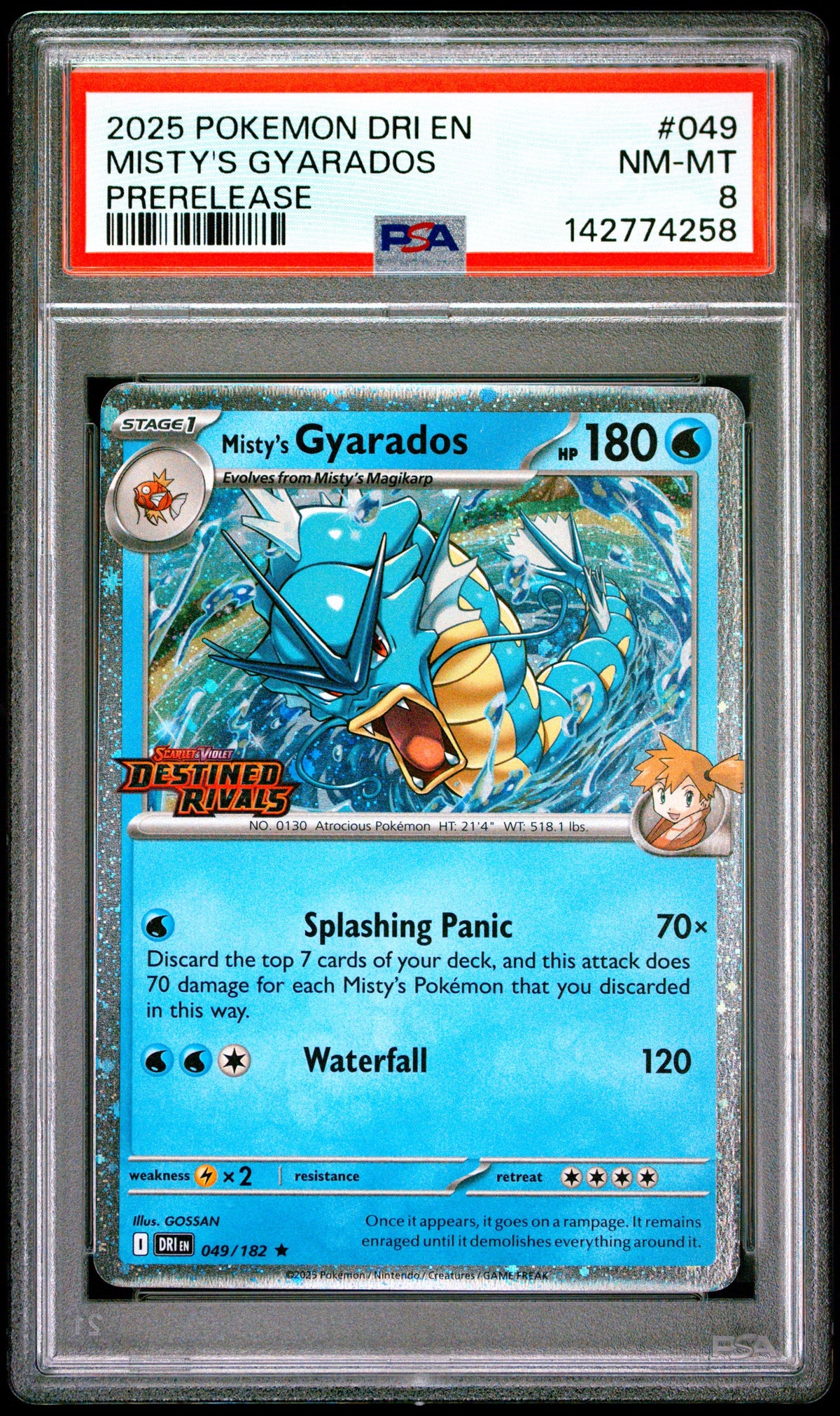 Pokémon - PSA 8 Misty’s Gyarados 049/182 Prerelease