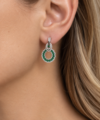 18CT EMERALD & DIAMOND EARRINGS