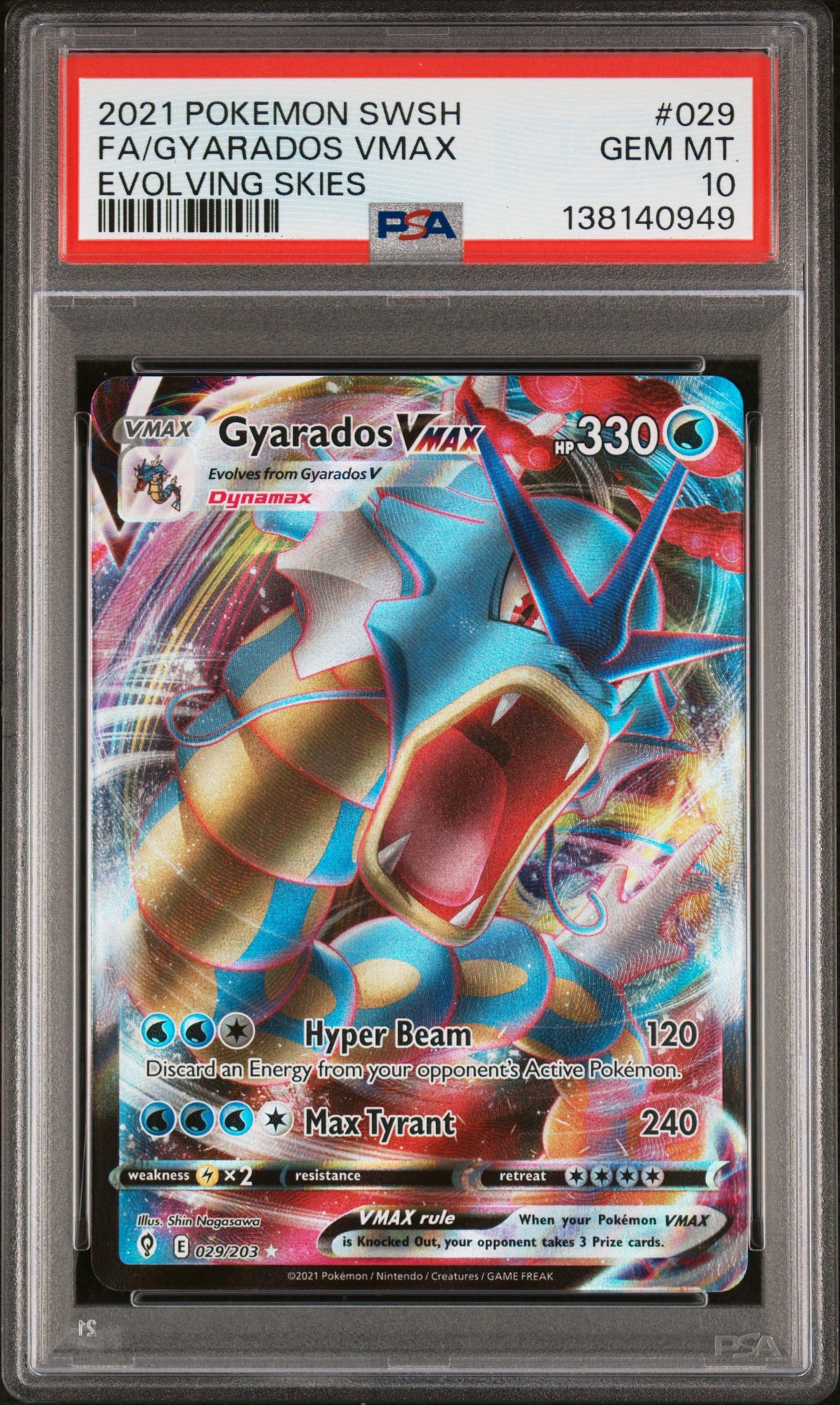 Pokémon - PSA 10 Gyarados Vmax 029/203 Evolving Skies