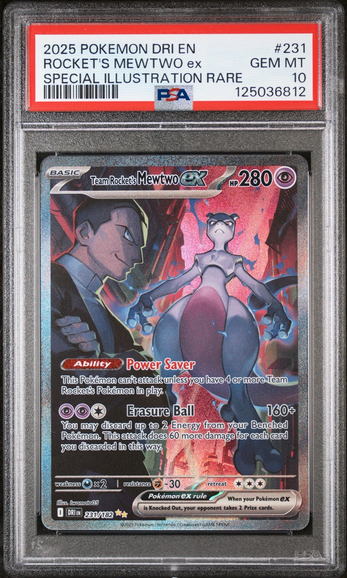 Pokémon - PSA 10 Team Rocket’s Mewtwo Ex 231/182 Destined Rivals
