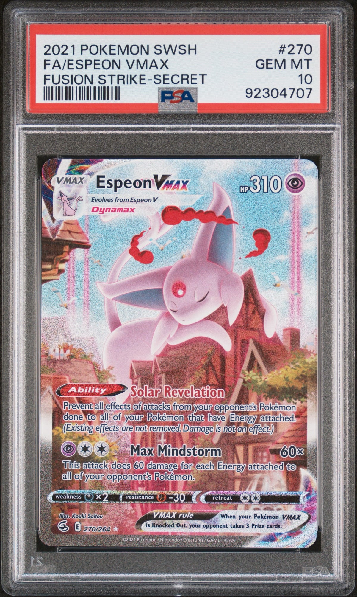 Pokémon - PSA 10 Espeon Vmax 270/264 Fusion Strike