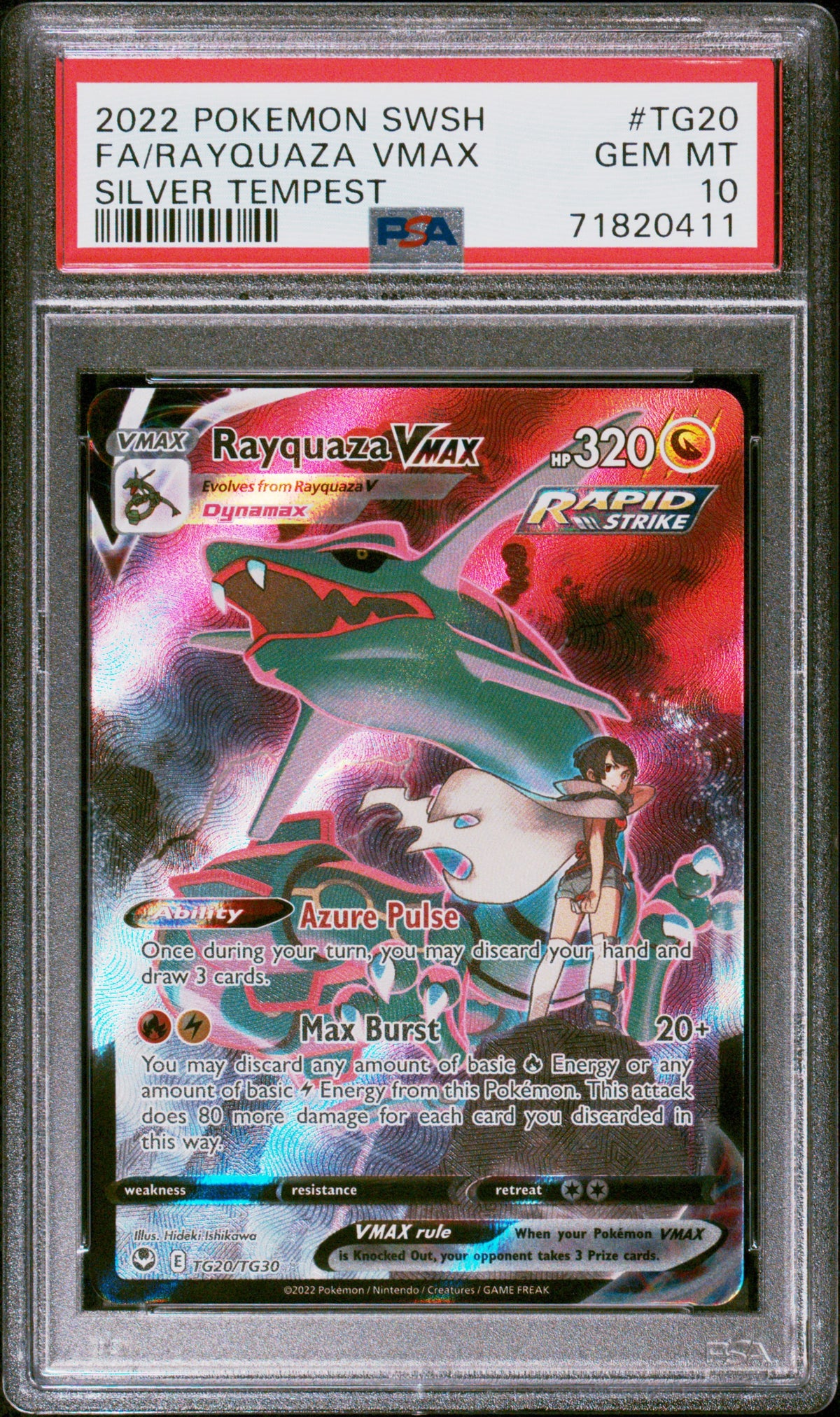 Pokémon - PSA 10 Rayquaza Vmax TG20/TG30 Silver Tempest