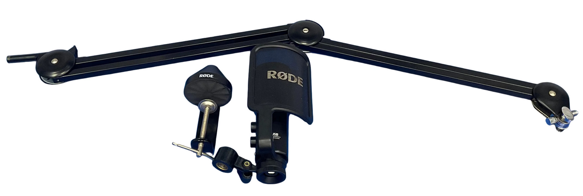Rode NT-USB microphone and Rode PSA1 studio boom arm