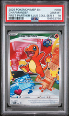 Pokémon - PSA 10 Charmander MEP038 First Parther Illustration Promo