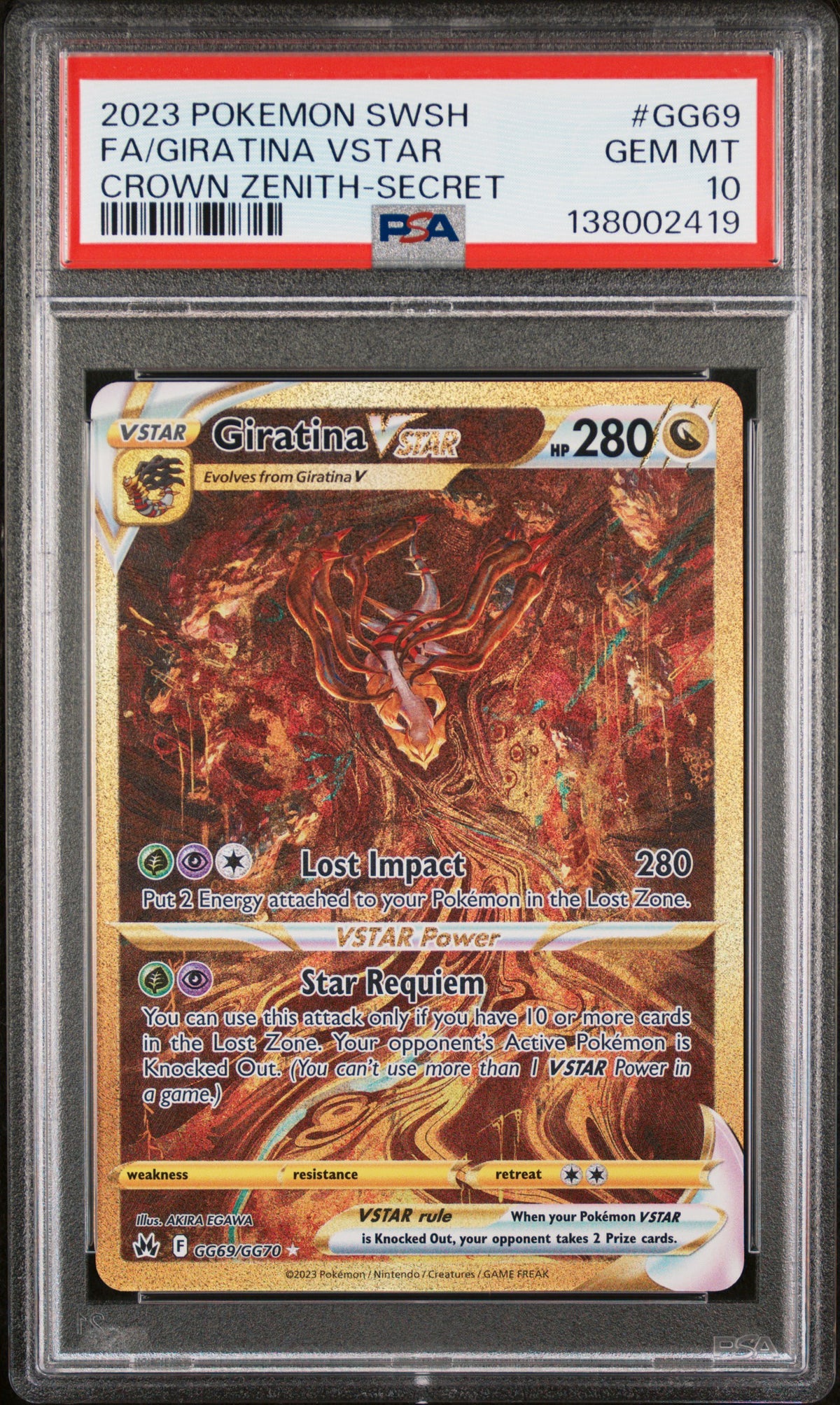 Pokémon - PSA 10 Giratina Vstar GG69/GG70 Crown Zenith