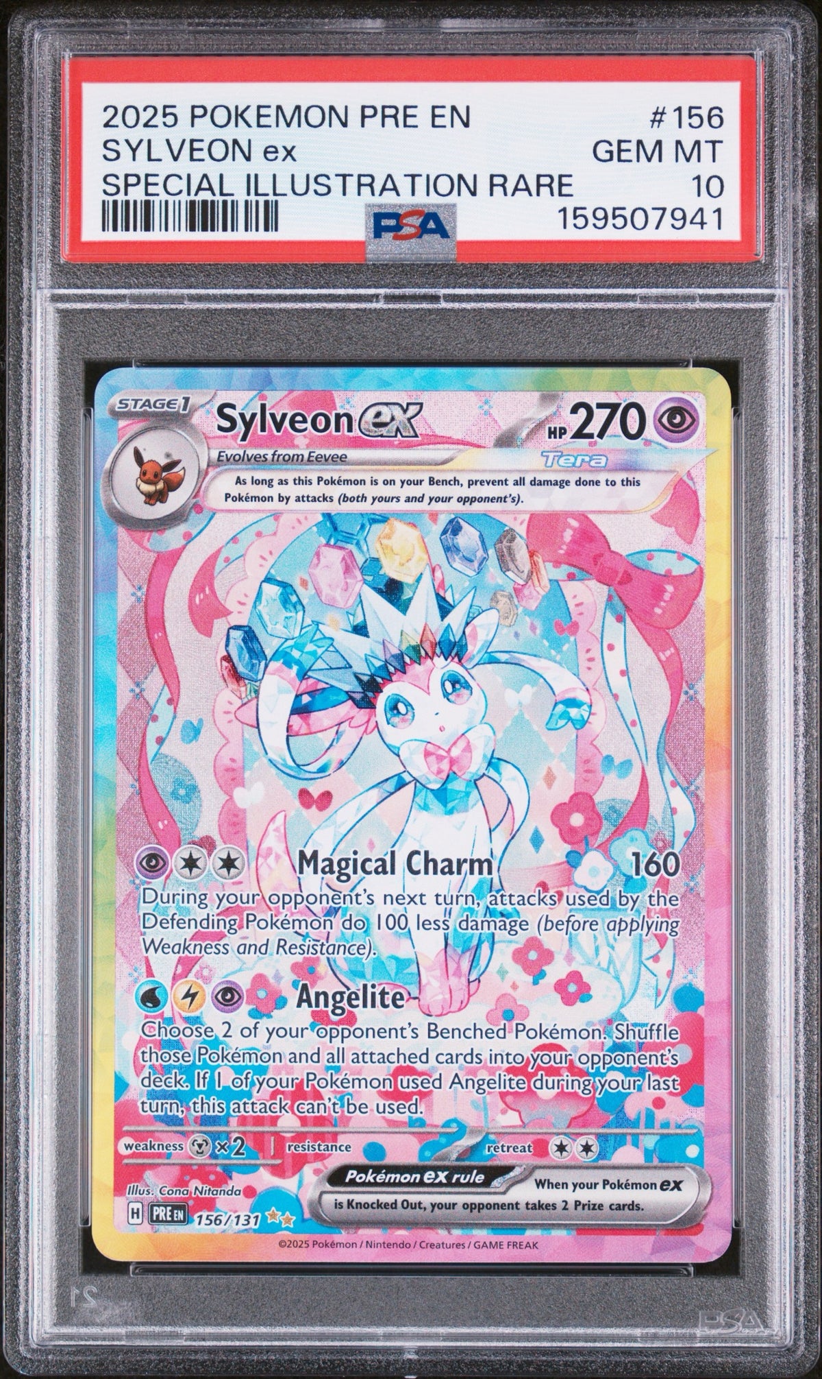 Pokémon - PSA 10 Sylveon Ex 156/132 Prismatic Evolutions