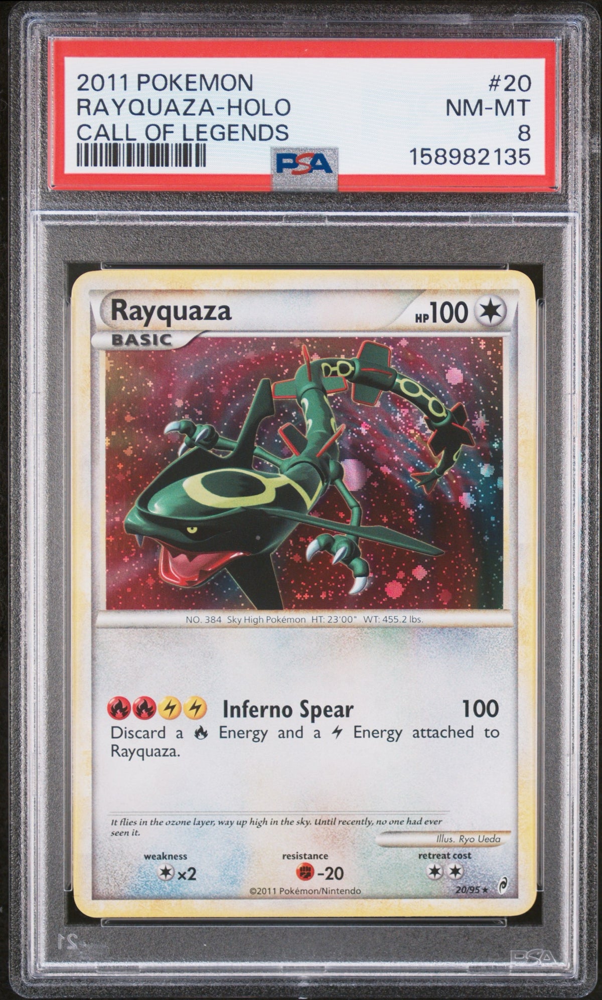 Pokémon -PSA 8 Rayquaza Holo 20/95 Call Of Legends
