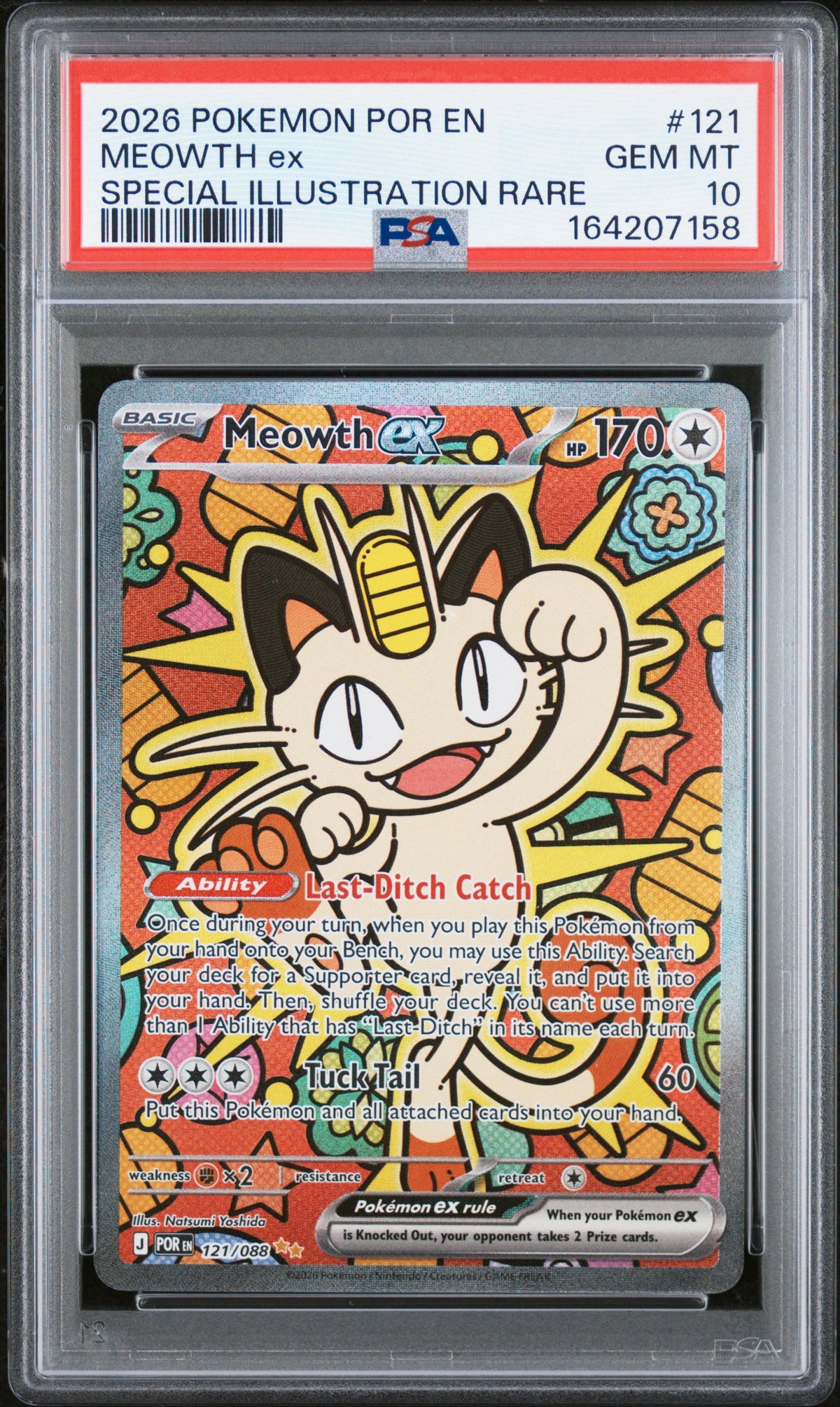 Pokémon - PSA 10 Meowth Ex 121/088